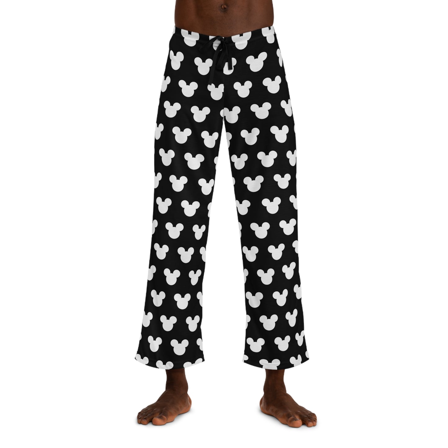 Mens Mickey Mouse Black and White Pajama Pants