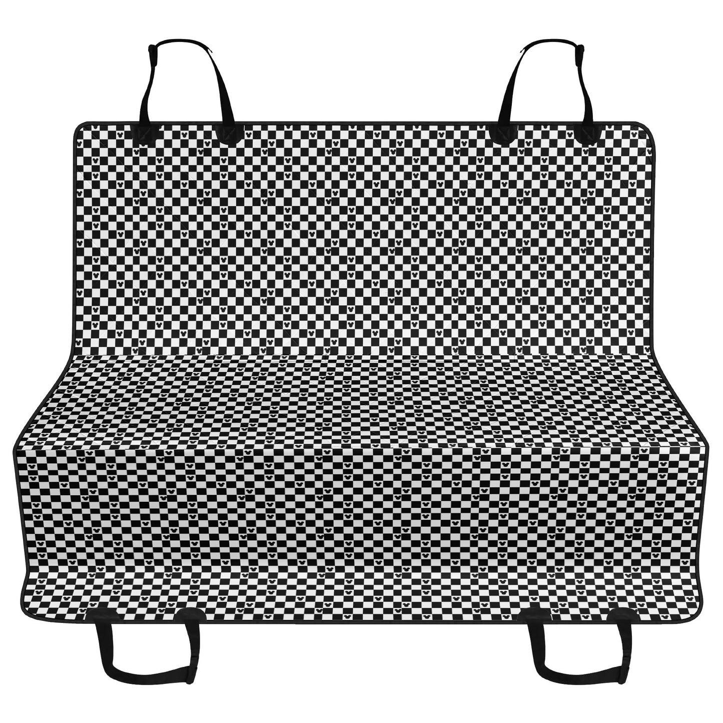 Disney Car Pet Seat Cover with Mickey Checkerboard Design