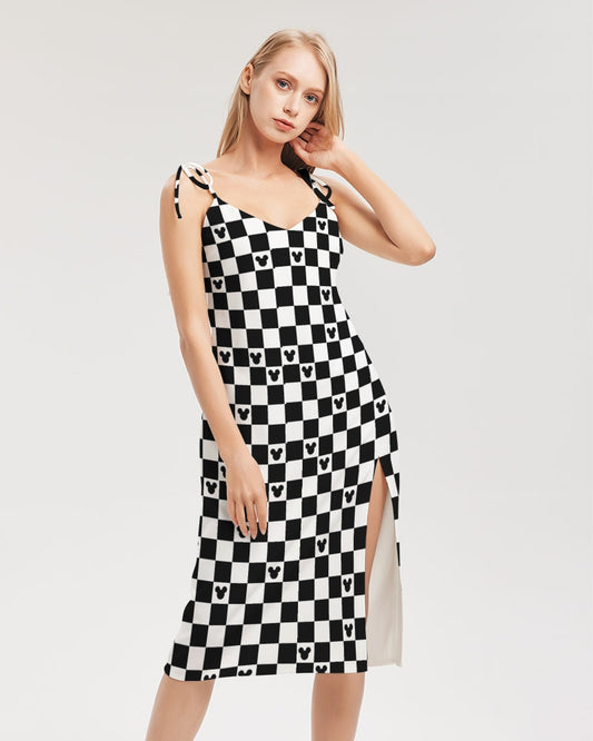 Mickey Mouse Checkerboard Midi Dress with built in bra