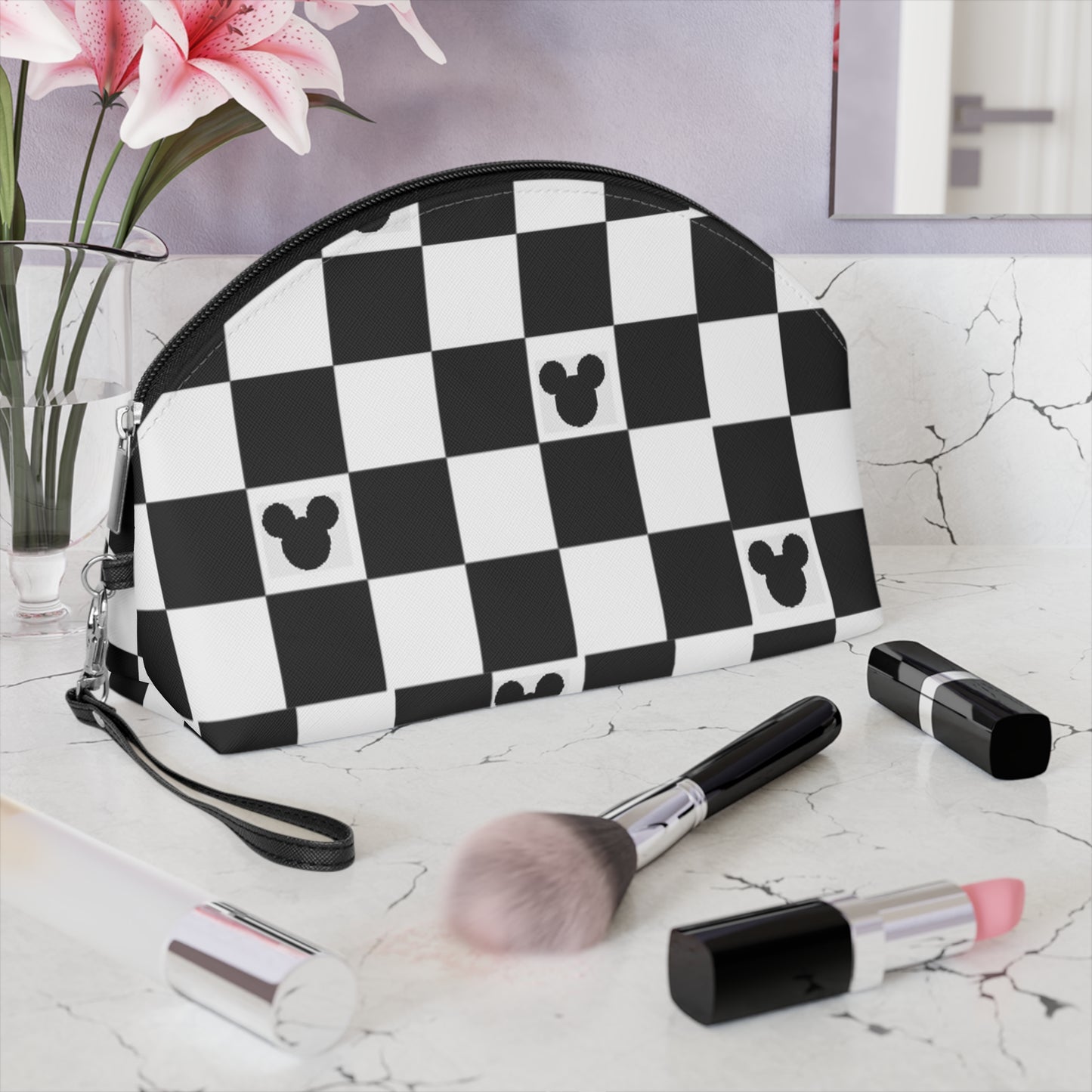 Mickey Mouse Checkerboard Makeup Bag