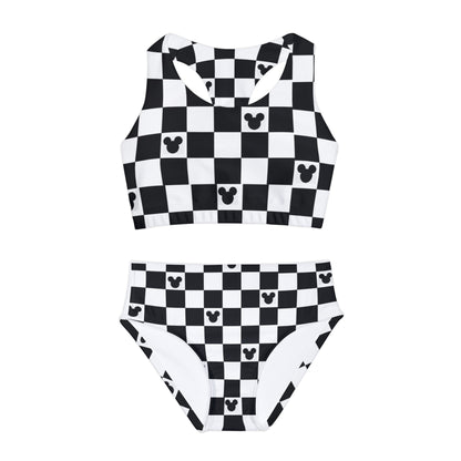 Girls’ Mickey Mouse Checkerboard Swim Set