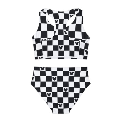 Girls’ Mickey Mouse Checkerboard Swim Set