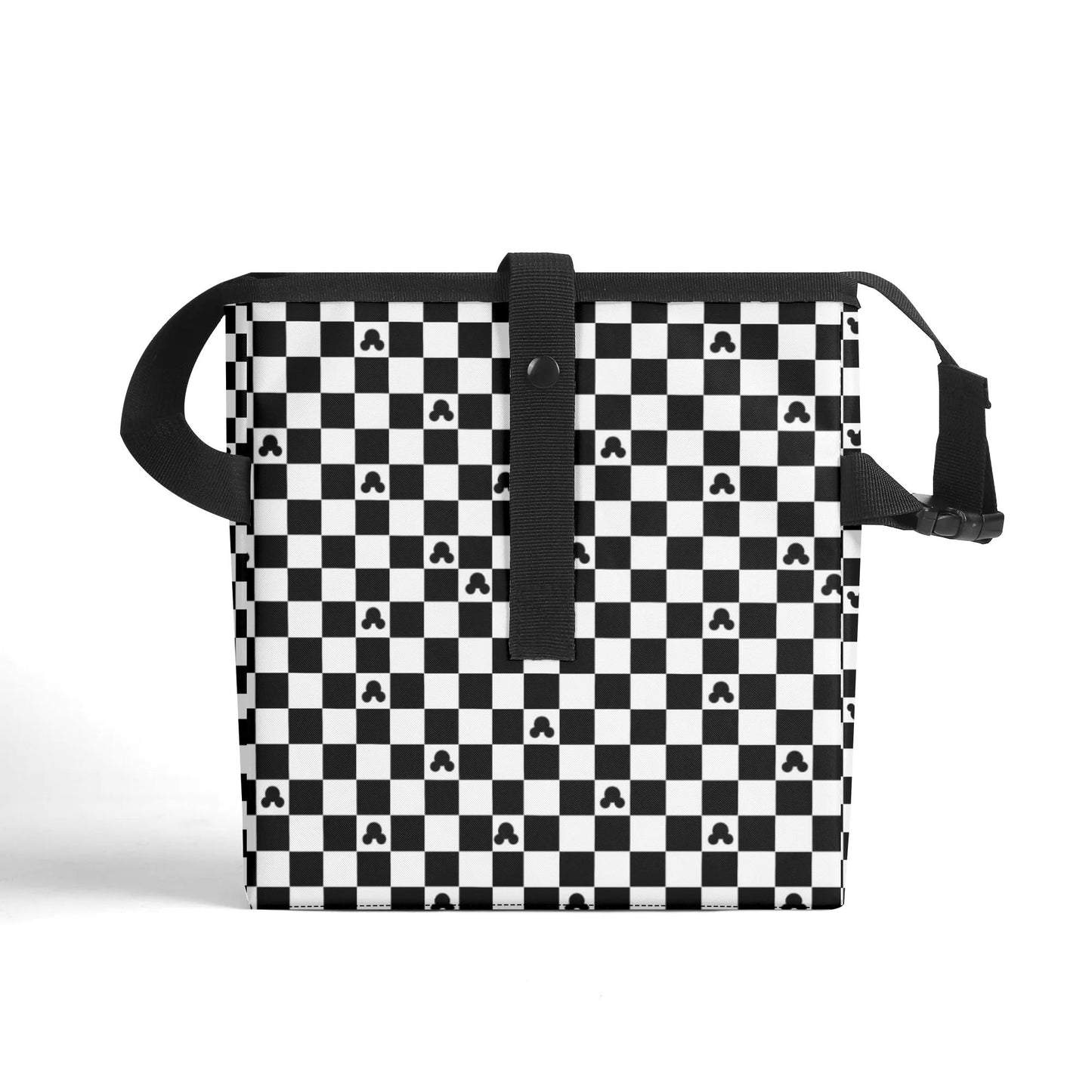 Mickey Mouse Checkerboard Hanging Storage Bag Vehicle Trash Car Garbage Bin