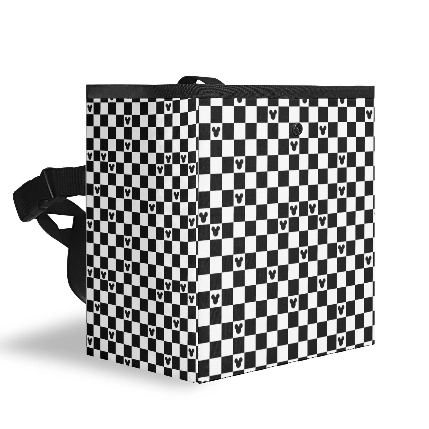 Mickey Mouse Checkerboard Hanging Storage Bag Vehicle Trash Car Garbage Bin