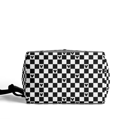 Mickey Mouse Checkerboard Hanging Storage Bag Vehicle Trash Car Garbage Bin