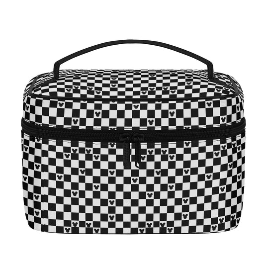 Mickey Mouse Checkerboard Cosmetic Bag – Stylish and Spacious Disney Travel Organizer