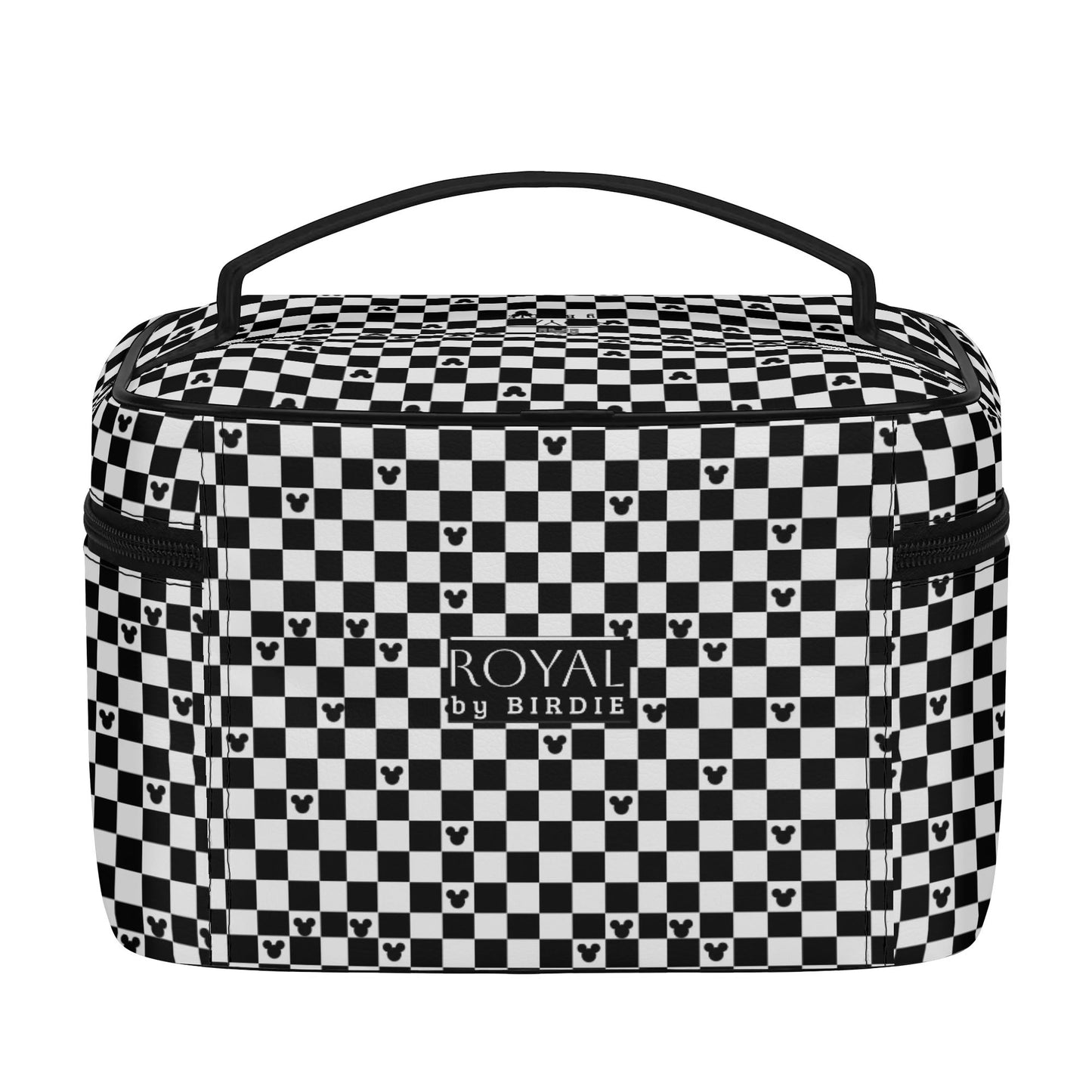 Mickey Mouse Checkerboard Cosmetic Bag – Stylish and Spacious Disney Travel Organizer