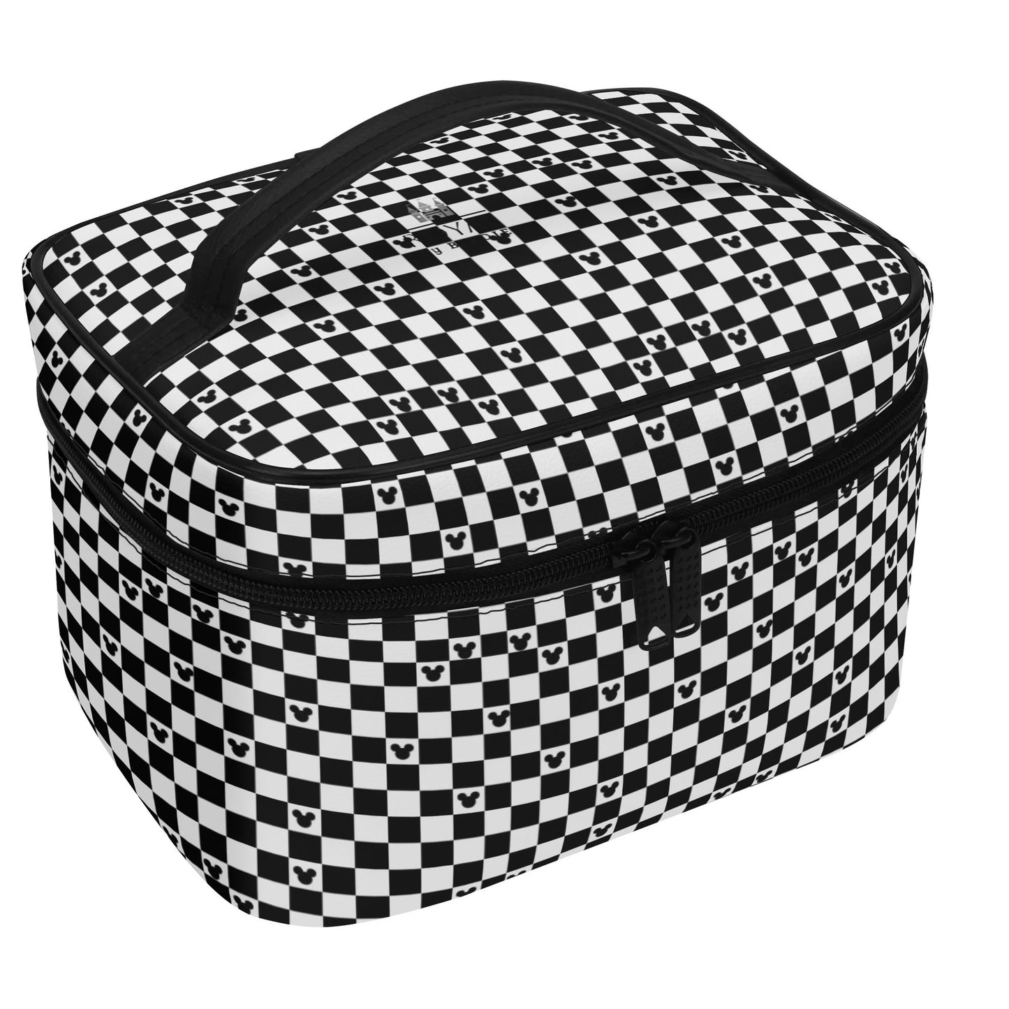 Mickey Mouse Checkerboard Cosmetic Bag – Stylish and Spacious Disney Travel Organizer