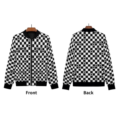 Mickey Mouse Checkerboard Bomber Jacket – Stylish Disney Outerwear for Women