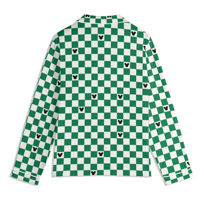 Adult Green & White Checkerboard Family Matching Christmas Pajamas