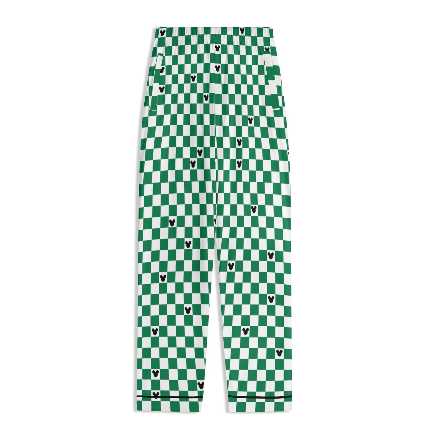 Adult Green & White Checkerboard Family Matching Christmas Pajamas