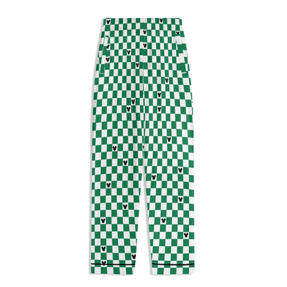 Adult Green & White Checkerboard Family Matching Christmas Pajamas