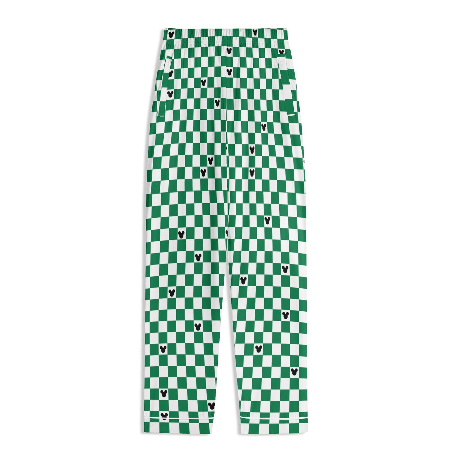 Adult Green & White Checkerboard Family Matching Christmas Pajamas