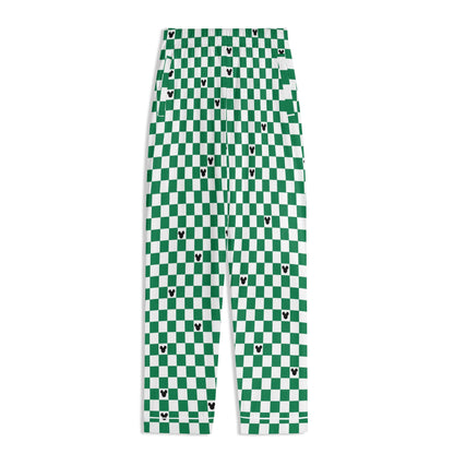 Adult Green & White Checkerboard Family Matching Christmas Pajamas