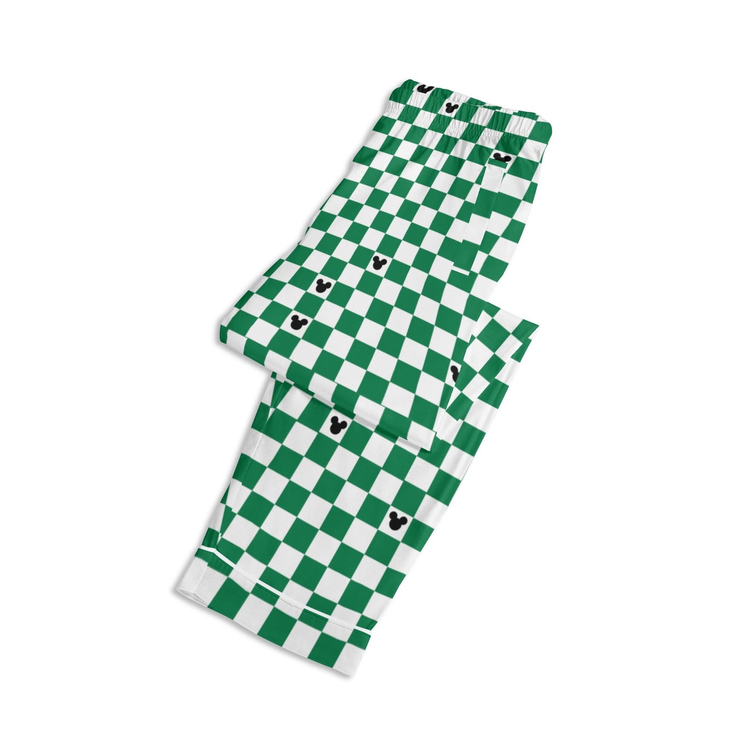 Adult Green & White Checkerboard Family Matching Christmas Pajamas