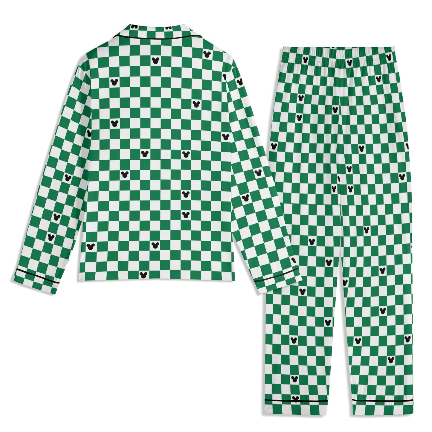 Adult Green & White Checkerboard Family Matching Christmas Pajamas