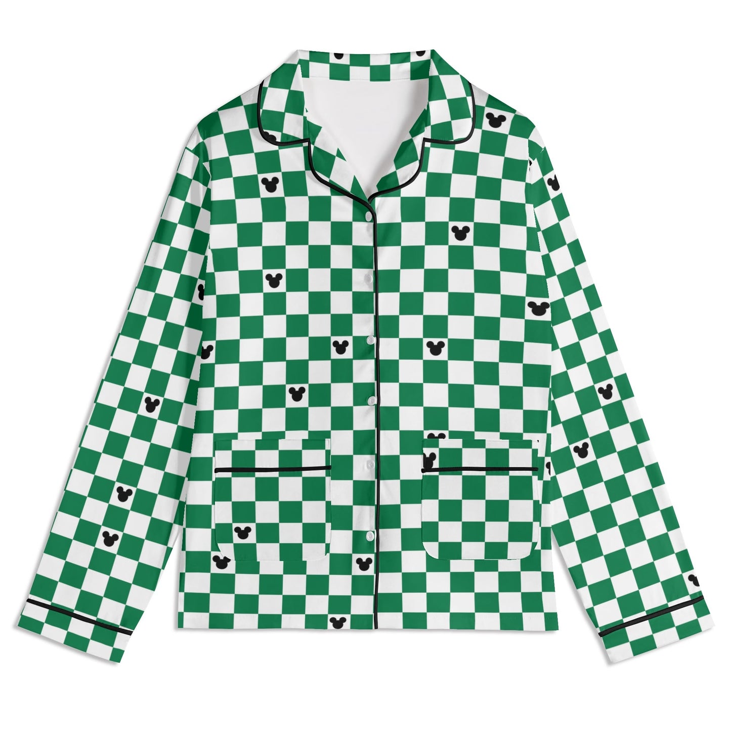 Adult Green & White Checkerboard Family Matching Christmas Pajamas