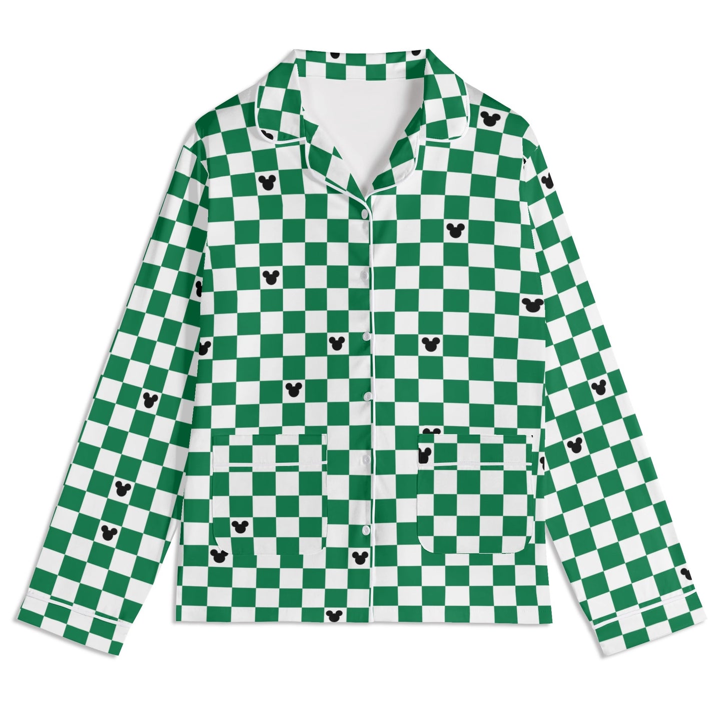 Adult Green & White Checkerboard Family Matching Christmas Pajamas