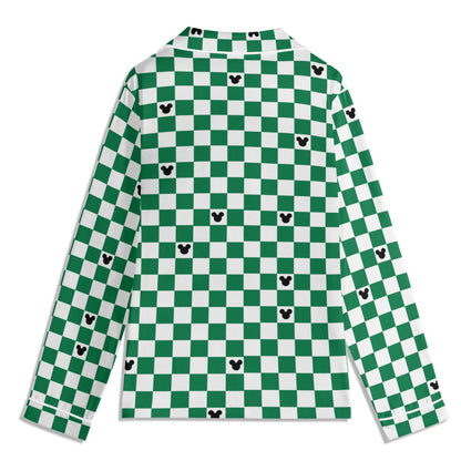 Children’s Green & White Checkerboard Family Matching Christmas Pajamas