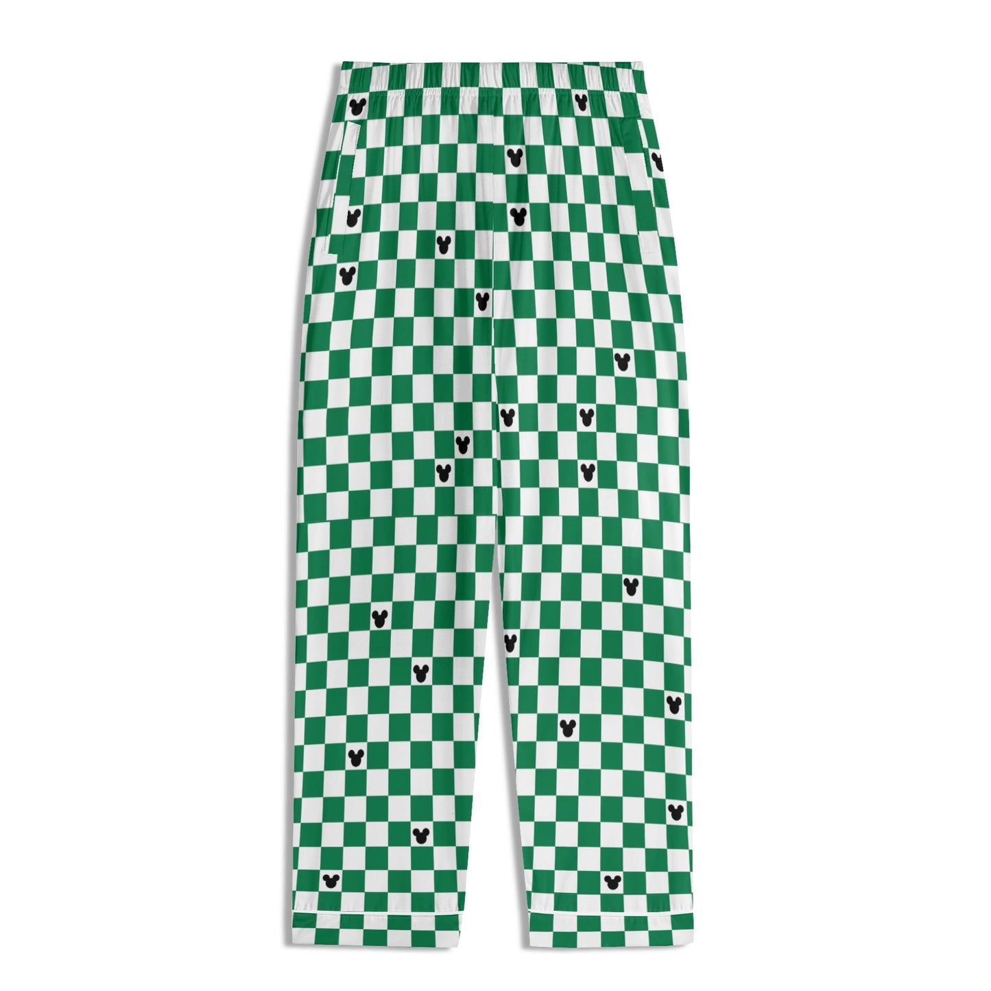 Children’s Green & White Checkerboard Family Matching Christmas Pajamas