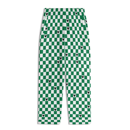 Children’s Green & White Checkerboard Family Matching Christmas Pajamas