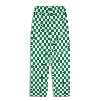 Children’s Green & White Checkerboard Family Matching Christmas Pajamas