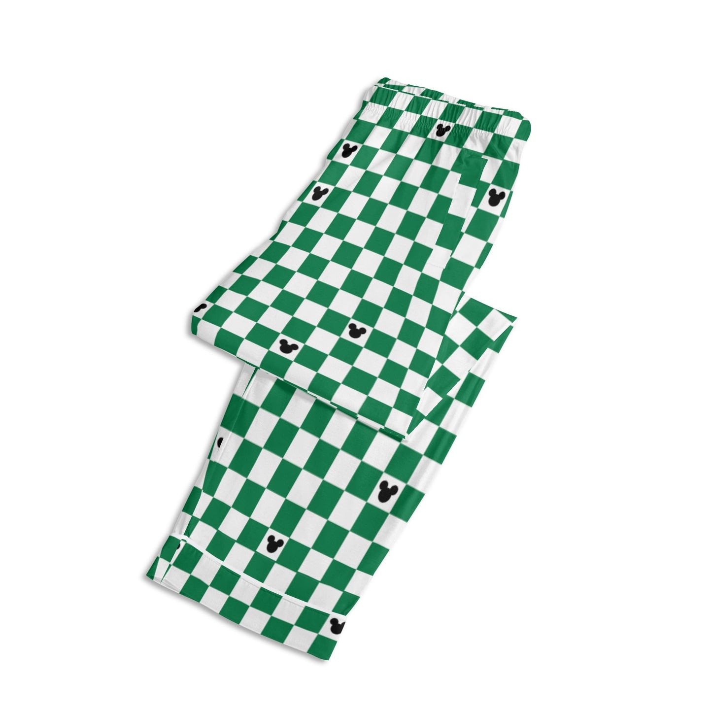 Children’s Green & White Checkerboard Family Matching Christmas Pajamas