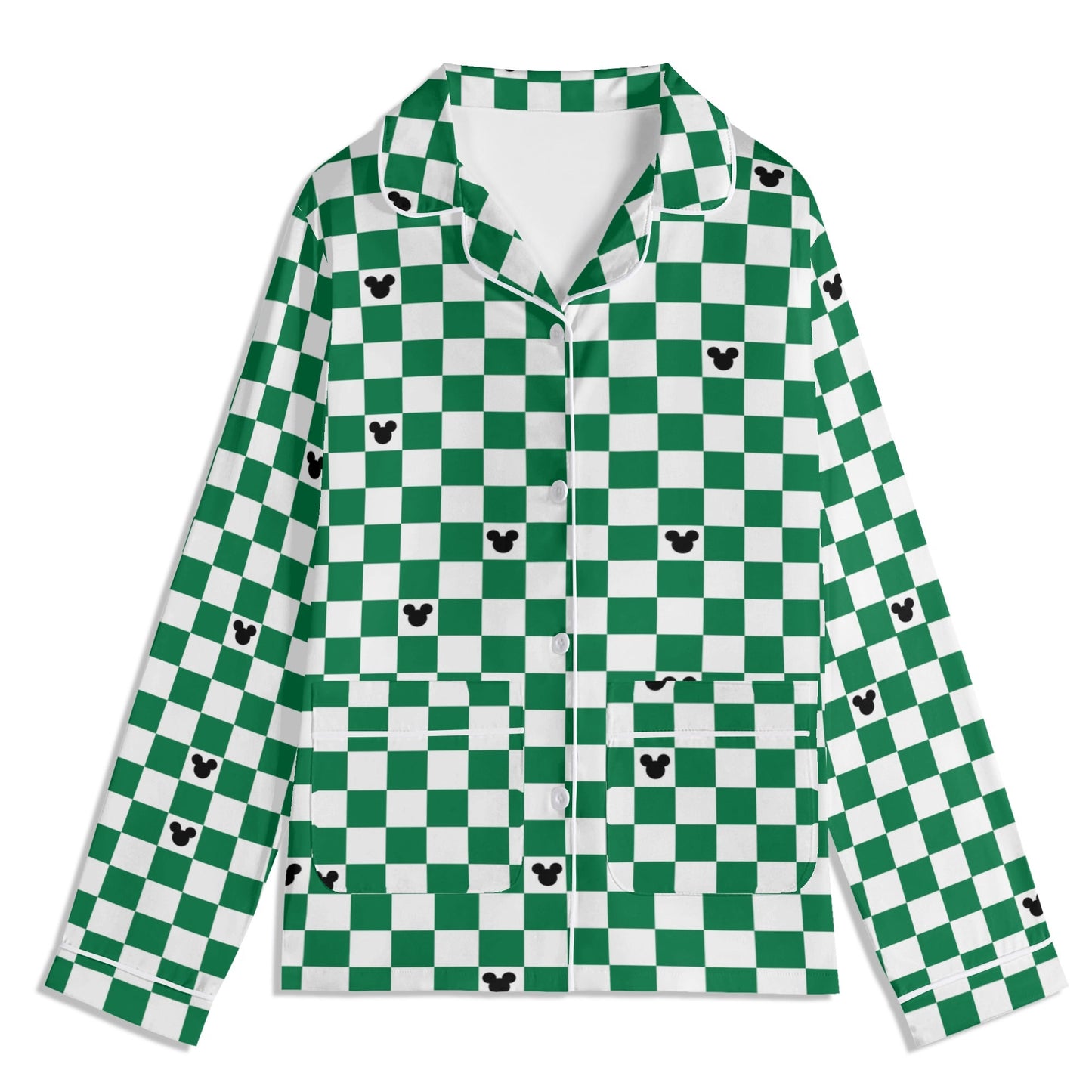 Children’s Green & White Checkerboard Family Matching Christmas Pajamas