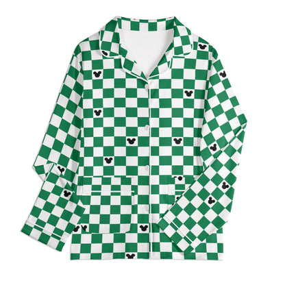 Children’s Green & White Checkerboard Family Matching Christmas Pajamas