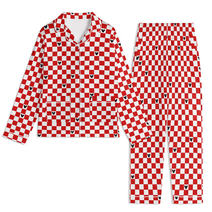 Adult Red & White Checkerboard Family Matching Christmas Pajamas