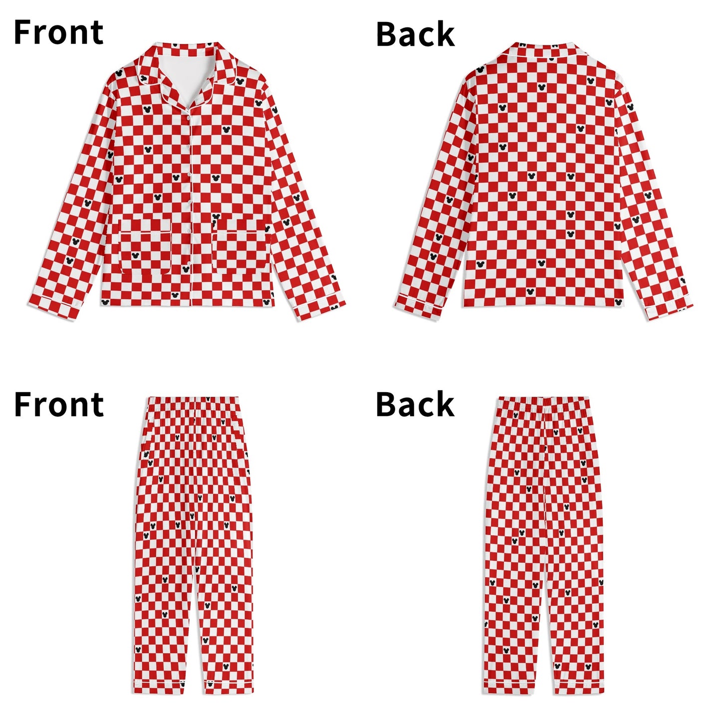 Adult Red & White Checkerboard Family Matching Christmas Pajamas