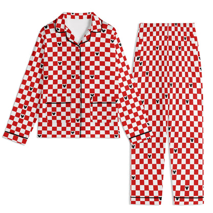 Adult Red & White Checkerboard Family Matching Christmas Pajamas