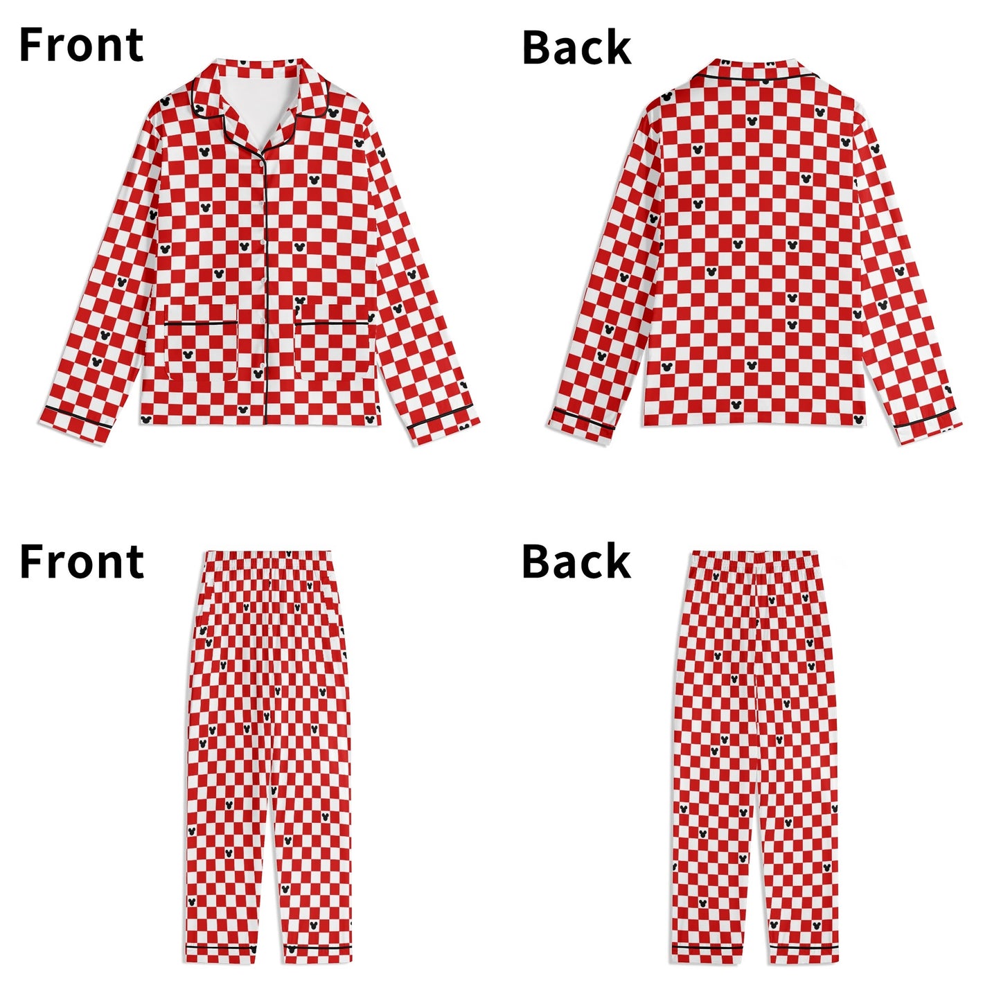 Adult Red & White Checkerboard Family Matching Christmas Pajamas