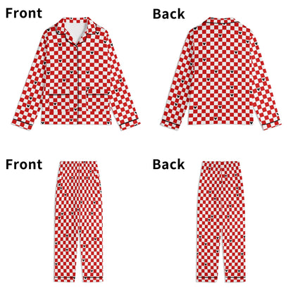 Adult Red & White Checkerboard Family Matching Christmas Pajamas