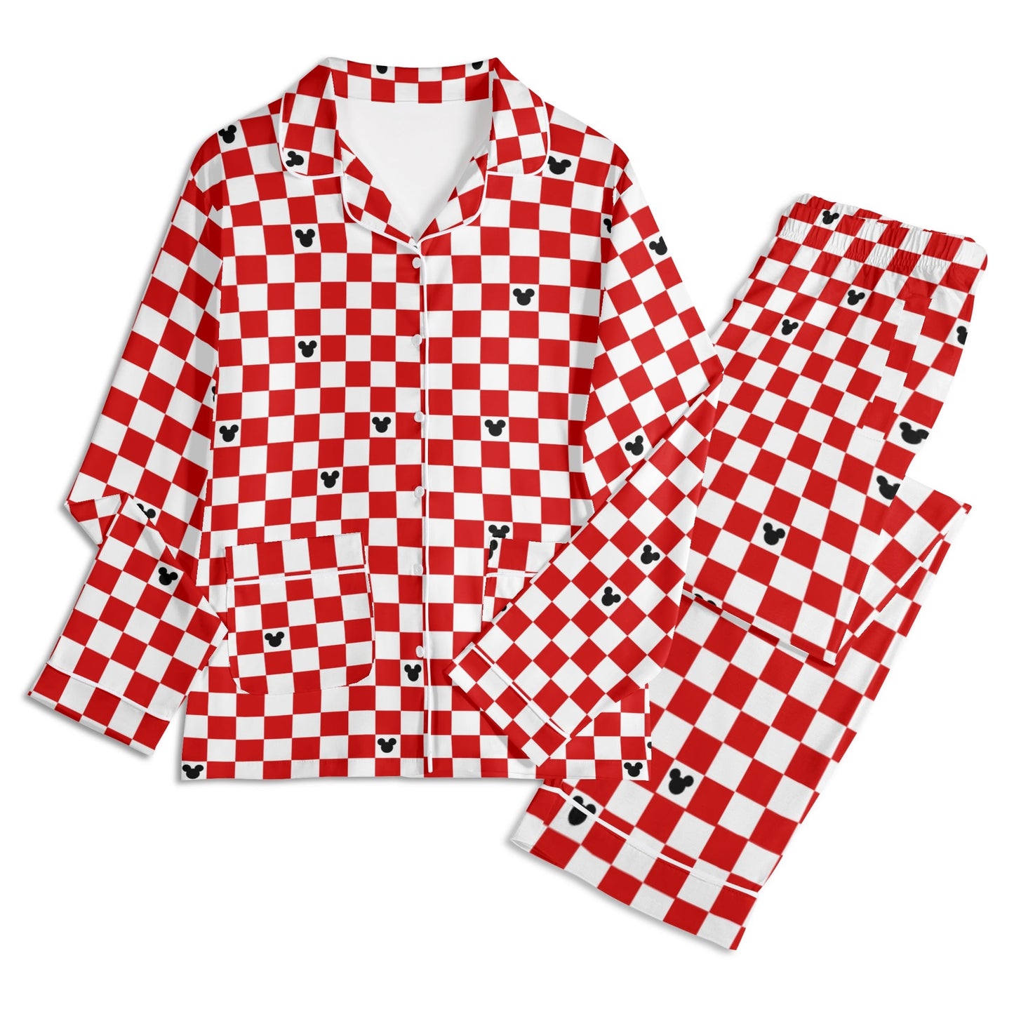 Adult Red & White Checkerboard Family Matching Christmas Pajamas