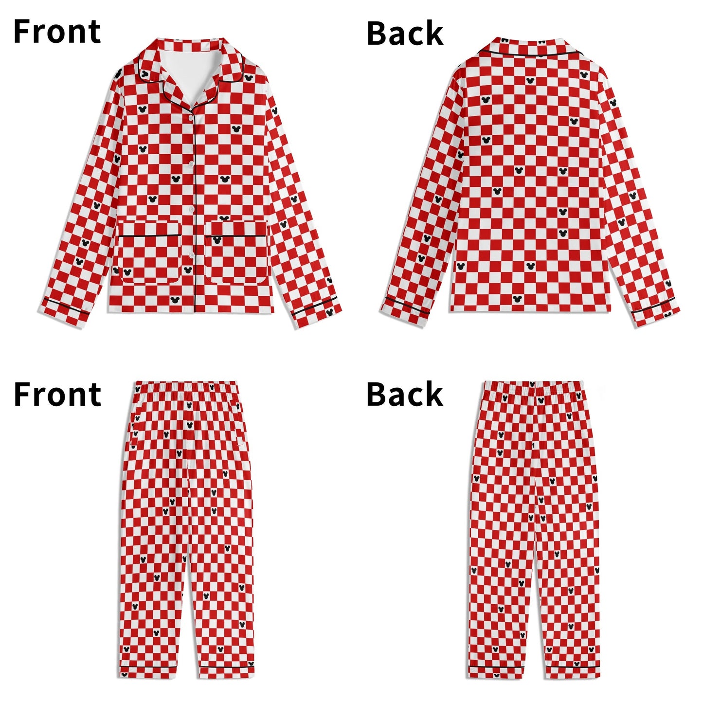 Children’s Red & White Checkerboard Family Matching Christmas Pajamas