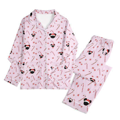 Mommy and Me (Children) Matching Christmas Pajamas – Bubble Gum Pink Holiday Mickey Collection