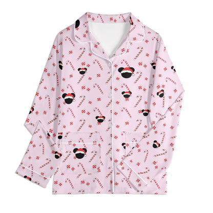 Mommy and Me (Children) Matching Christmas Pajamas – Bubble Gum Pink Holiday Mickey Collection