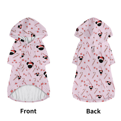 Family Matching Hoodie with Candy Cane Mickey Design – Cozy Christmas Pet Outfit