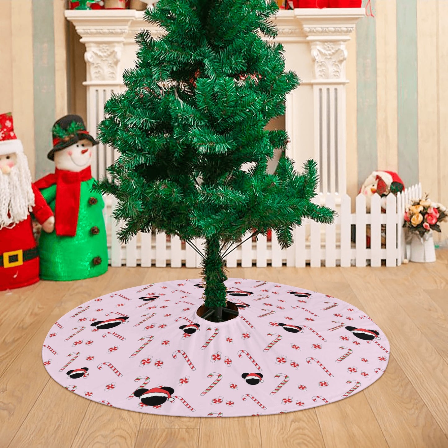 Enchanting Pink Mickey Christmas Tree Skirt – Add a Touch of Magic to Your Holiday Decor