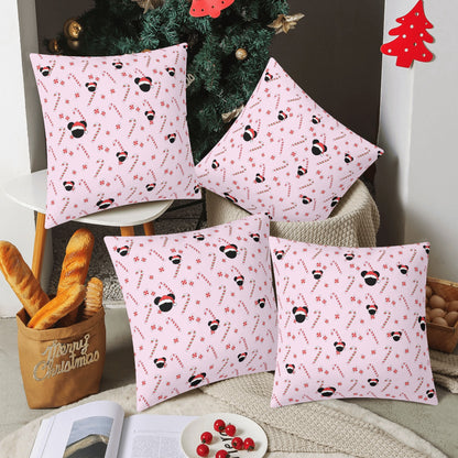 Bubble Gum Pink Christmas Mickey Pillow Cover – Festive and Cozy Holiday Decor