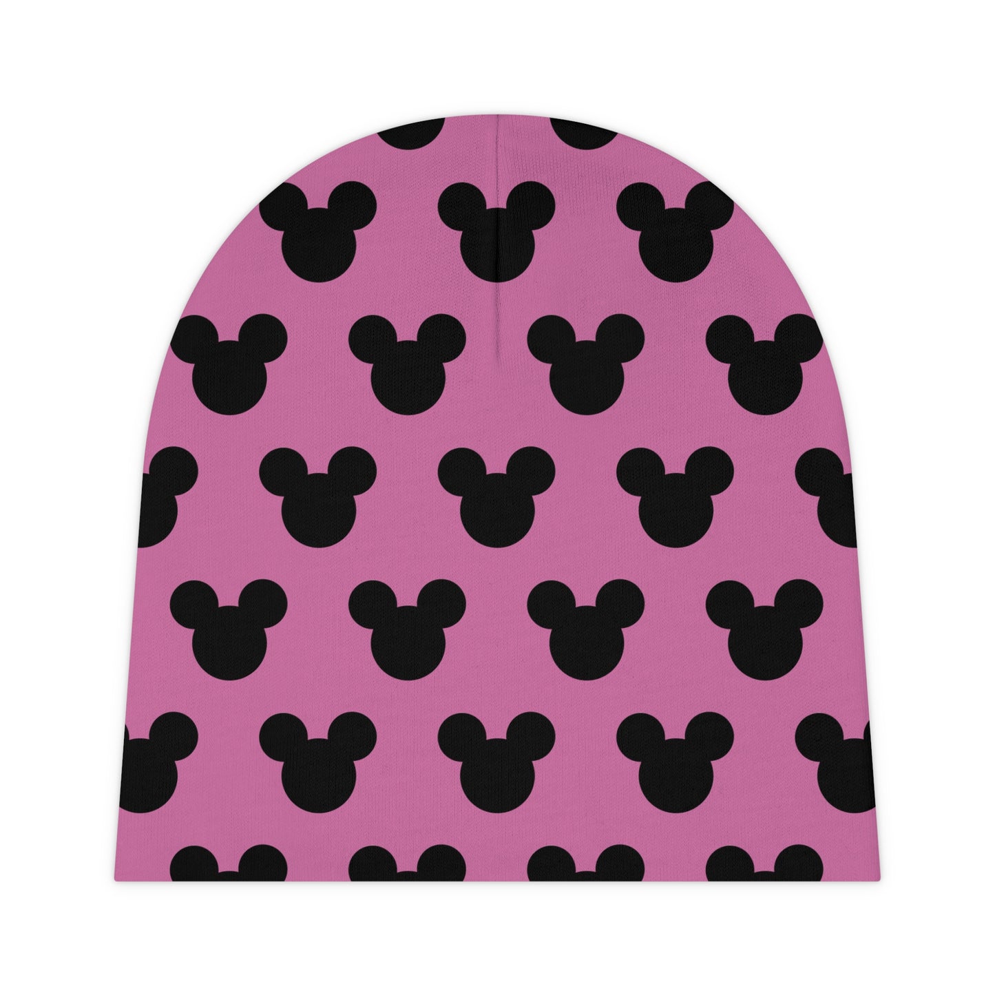 Mickey Mouse Pattern Baby Beanie- Pink