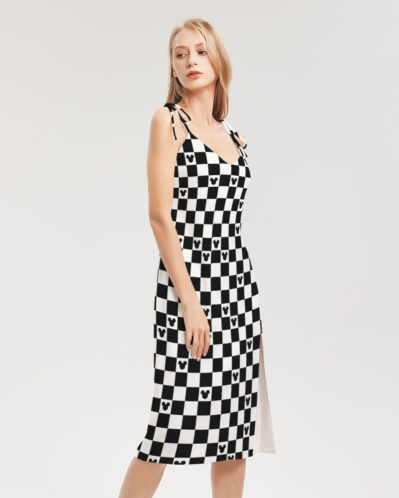 Mickey Mouse Checkerboard Midi Dress with built in bra