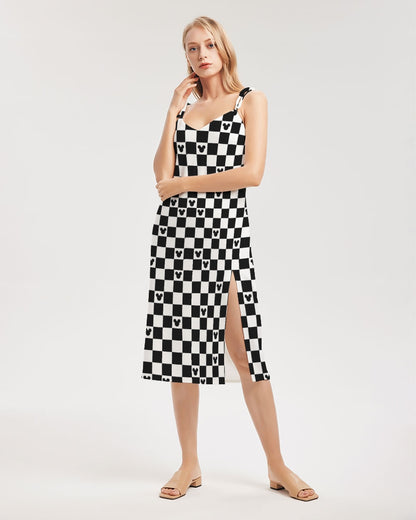 Mickey Mouse Checkerboard Midi Dress with built in bra