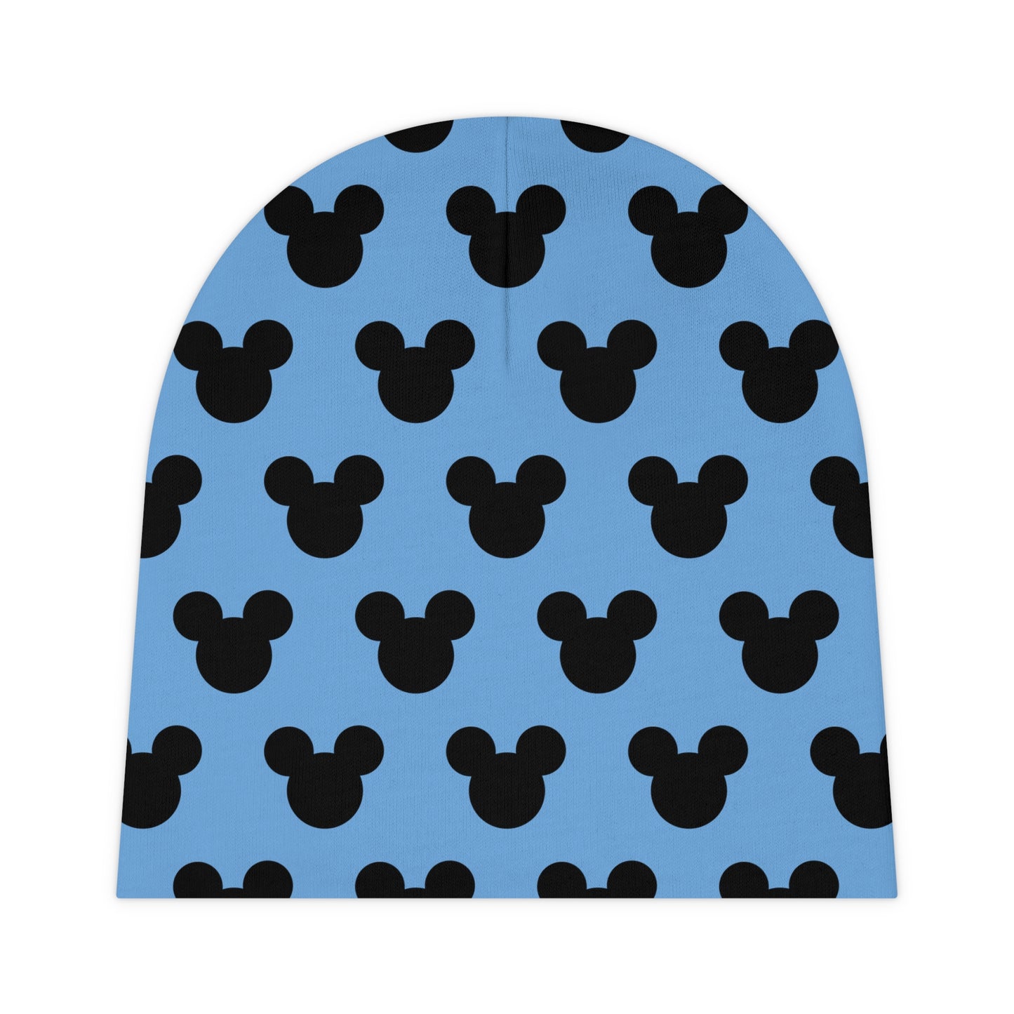 Mickey Mouse Pattern Baby Beanie- Blue