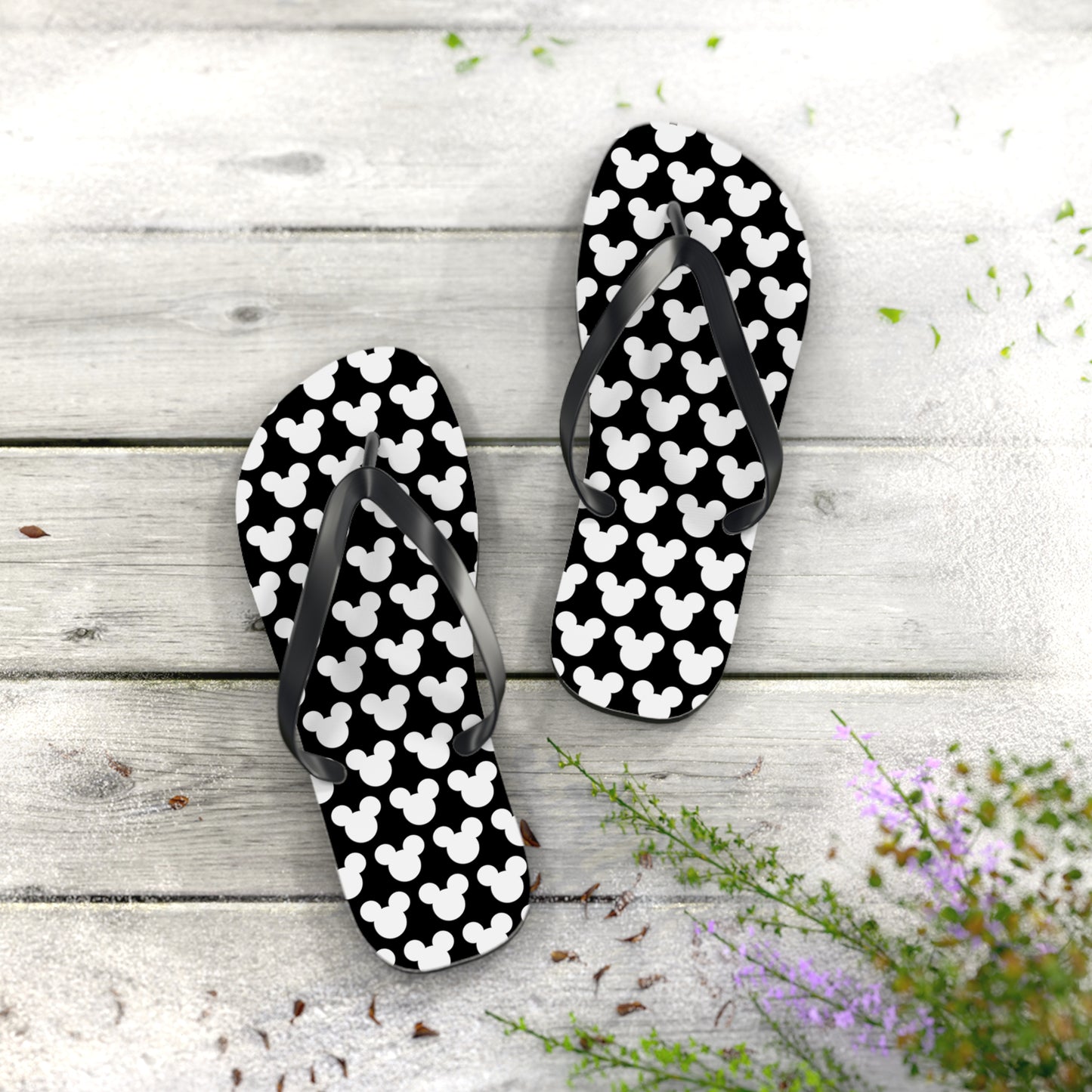 Mickey Mouse Pattern Flip Flops