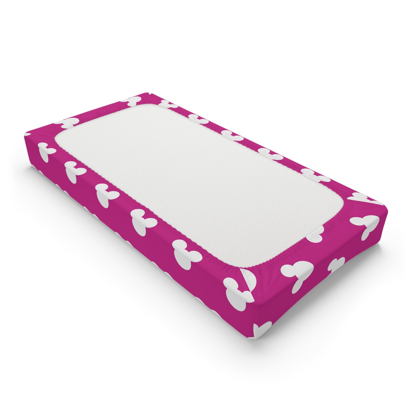 Mickey Mouse Checkerboard Changing Pad Cover Pink and White