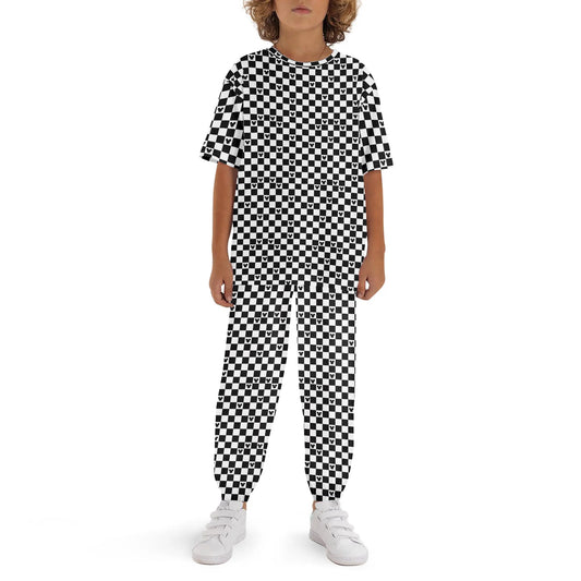 Disney Checkerboard Mickey Mouse Clothing Set for Kids – Stylish Two-Piece Outfit