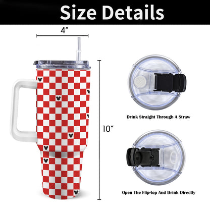 40 oz Stainless Steel Tumbler – Red Checkered Mickey Collection