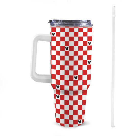 40 oz Stainless Steel Tumbler – Red Checkered Mickey Collection